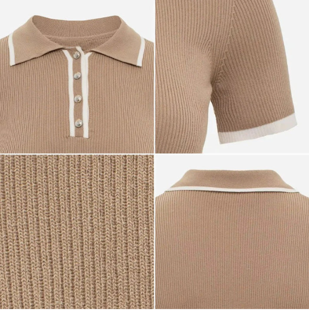 Ribbed Knit Polo Top - Image 5